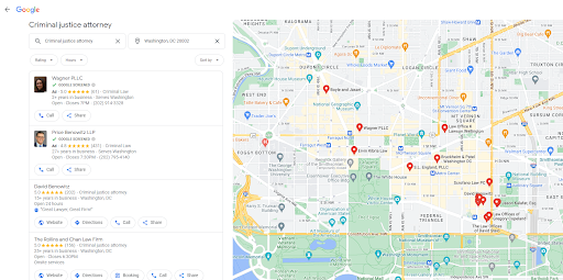 google maps with badges