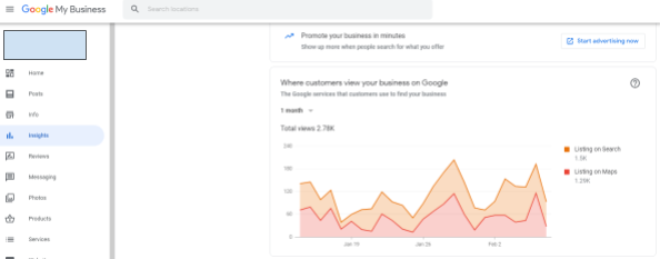 google my business - where customers view your business graph