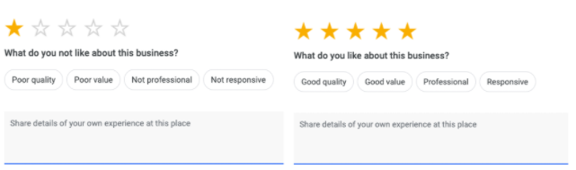 positive and negative google reviews