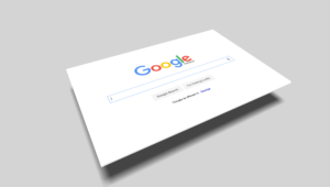 google search floating on gray background
