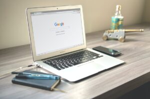 google search screen on a laptop