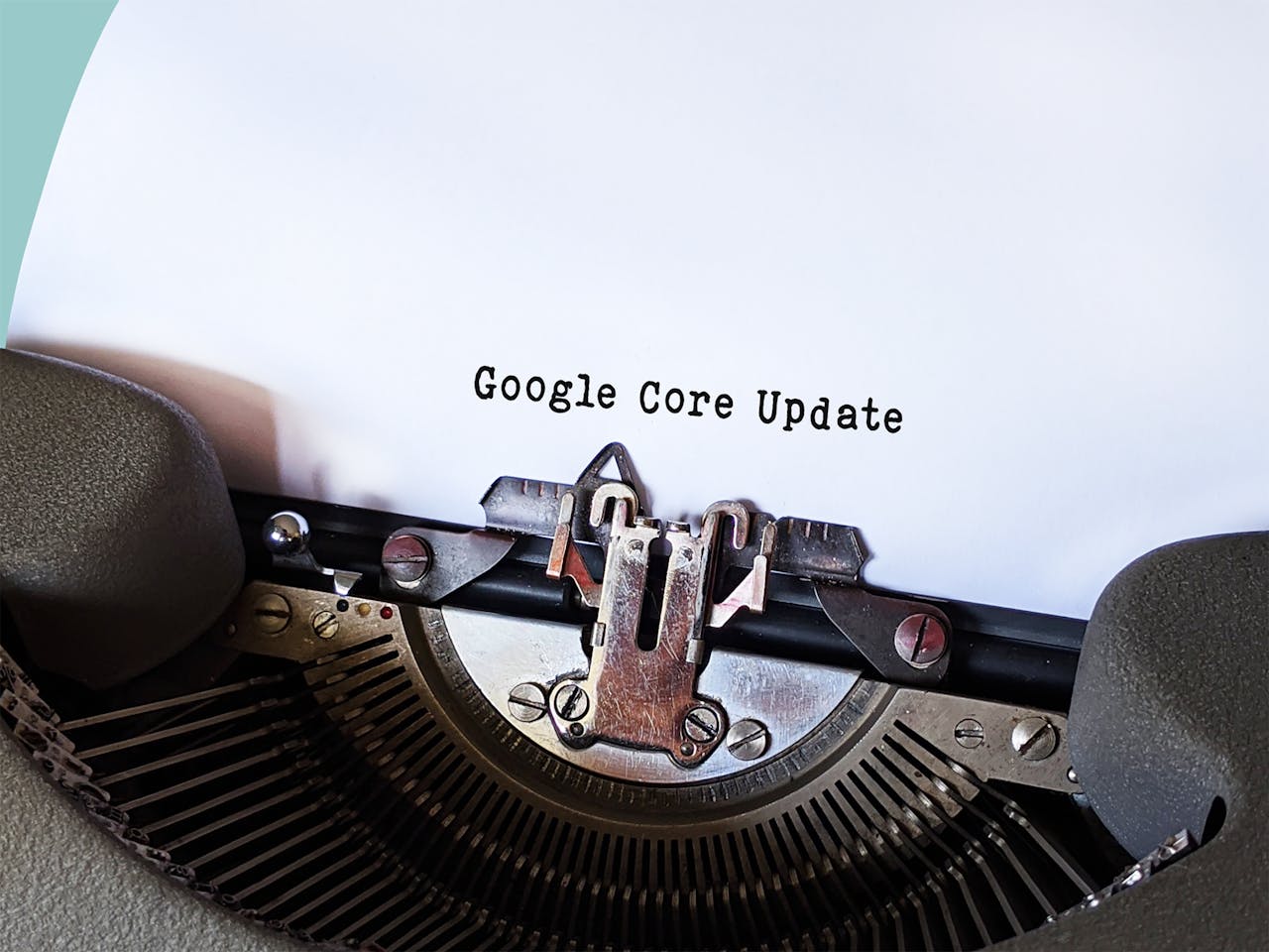 google core update written on typewriter