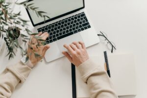 person on a laptop