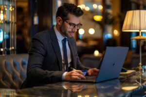 businessman on laptop