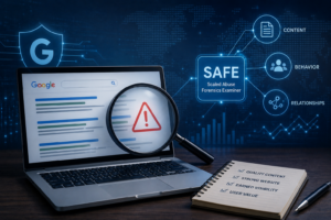 laptop with google SAFE update