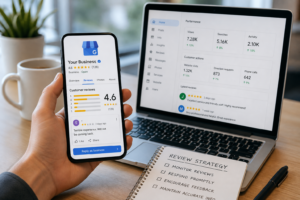 google business profile reviews on phone